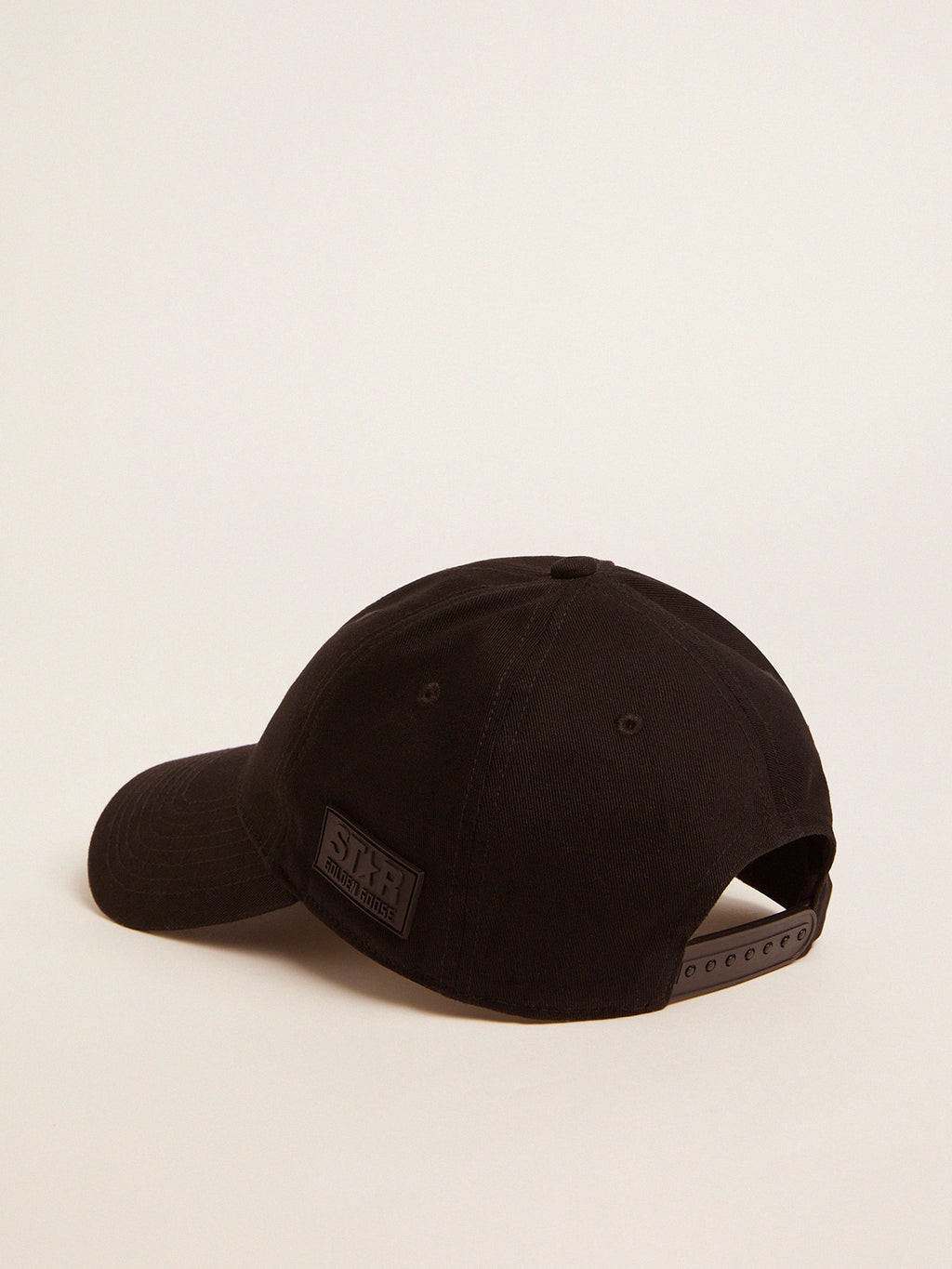 Black baseball cap with logo on the side| Golden Goose