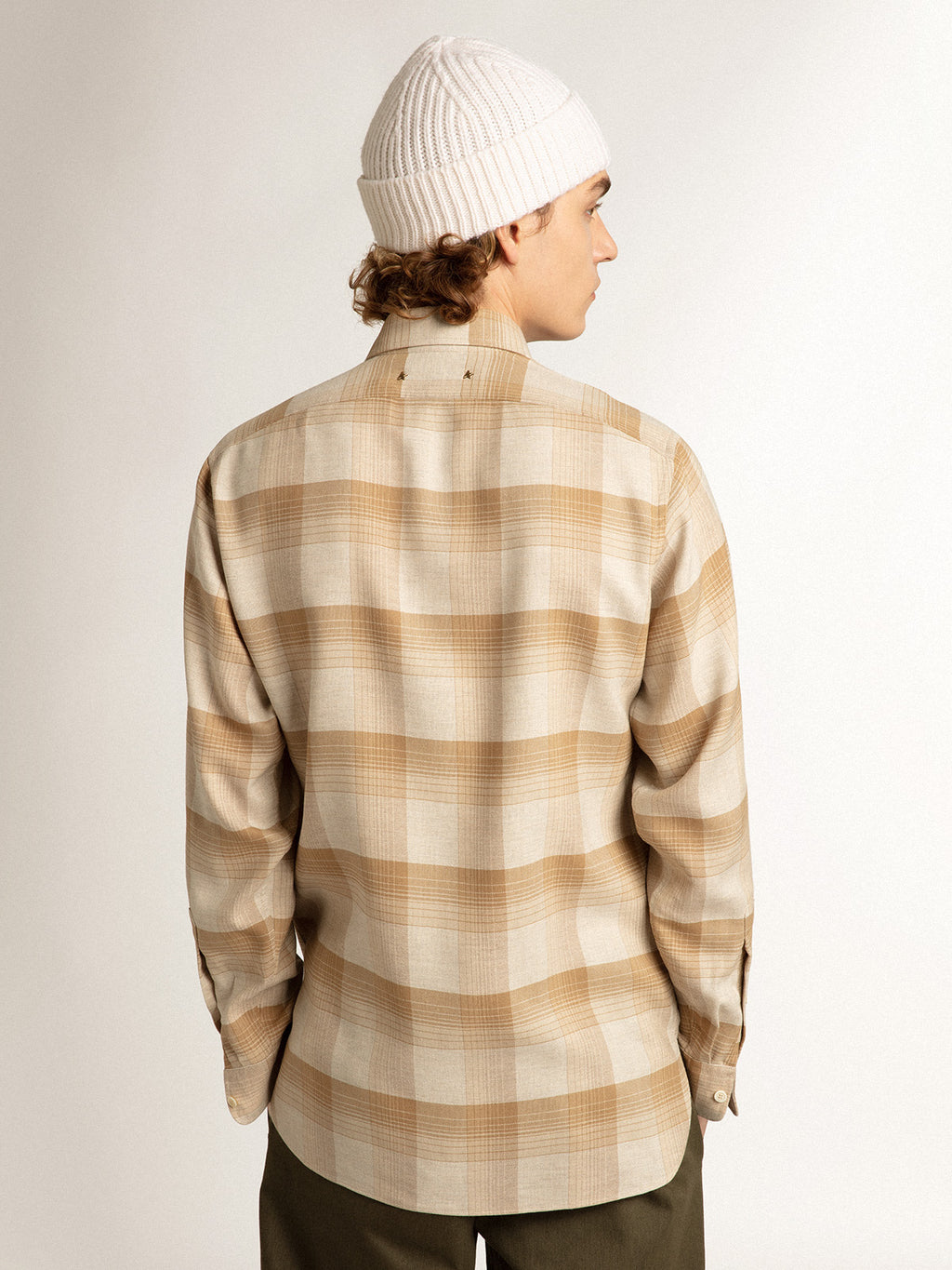 Pepper and dark sand slim-fit shirt| Golden Goose