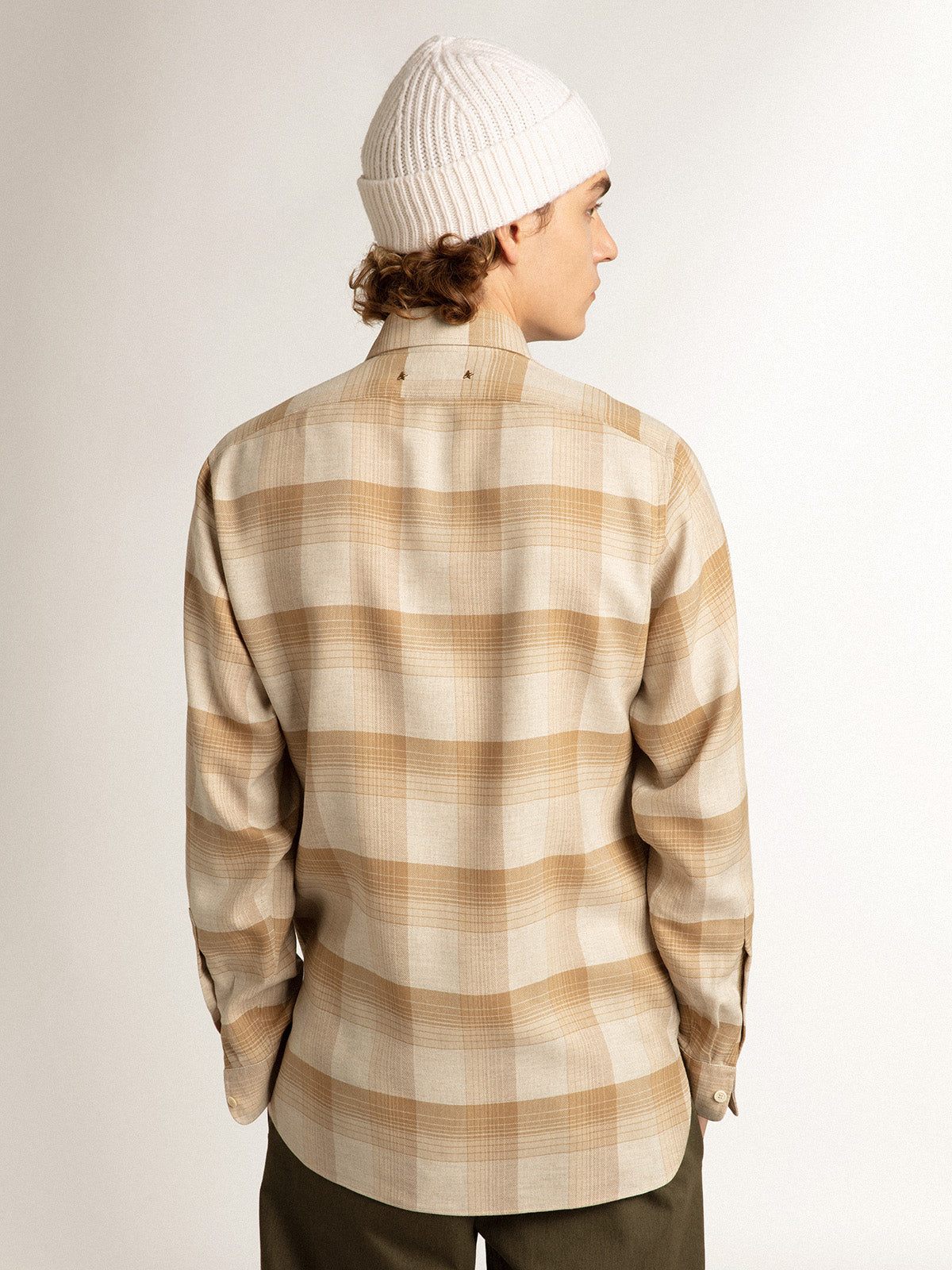 Pepper and dark sand slim-fit shirt| Golden Goose
