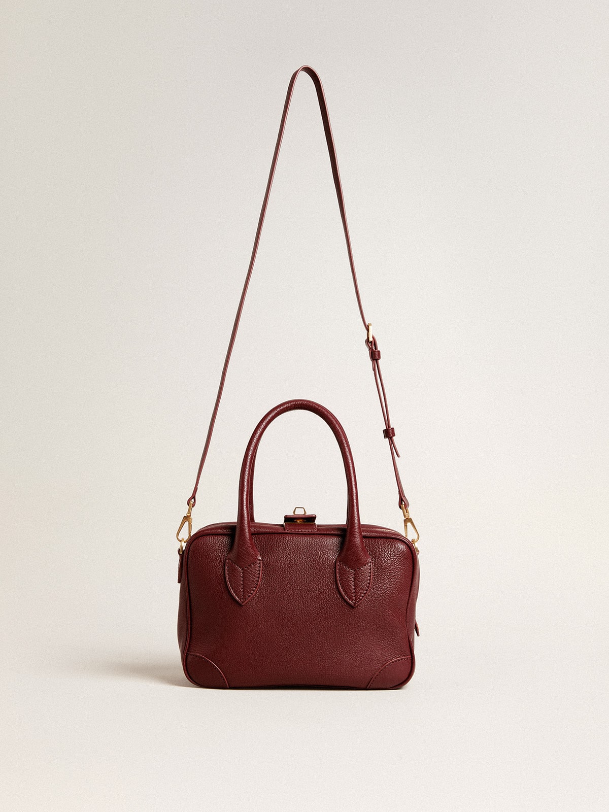 Vita Bag in burgundy sheepskin leather with gold details| Golden Goose