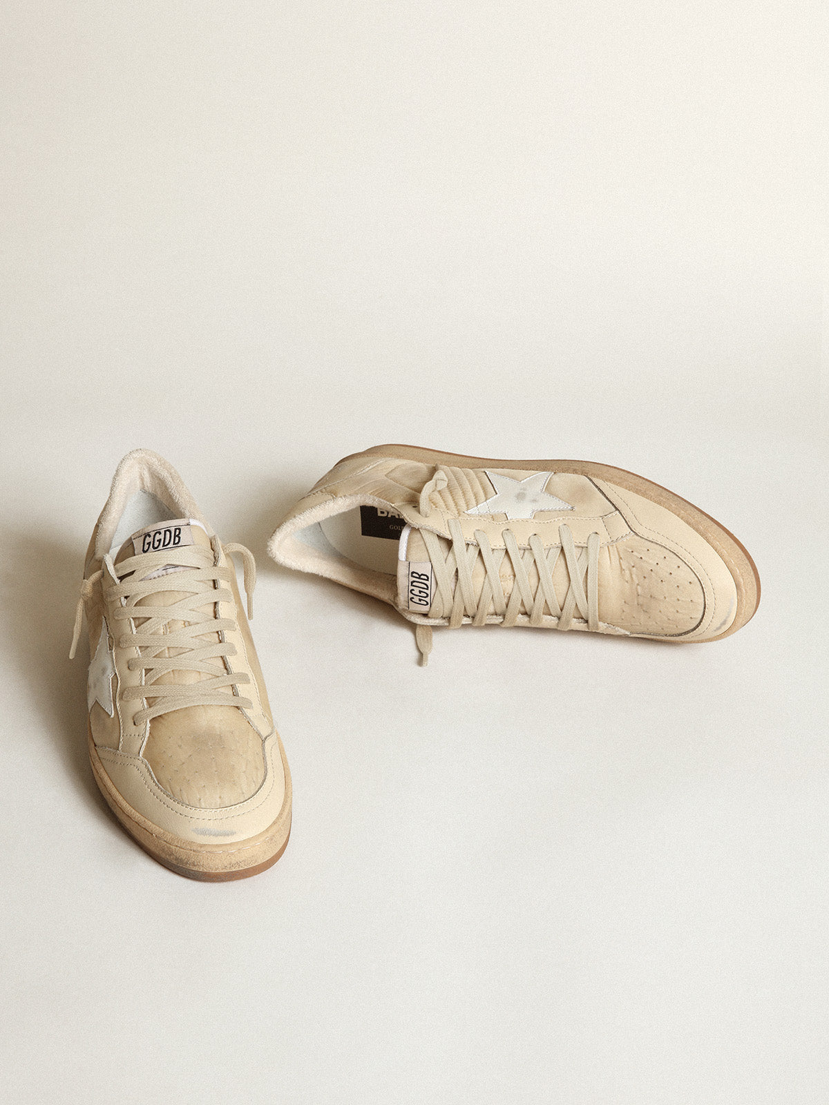 Women's Ball Star in milk-white nylon with white star and heel tab| Golden Goose