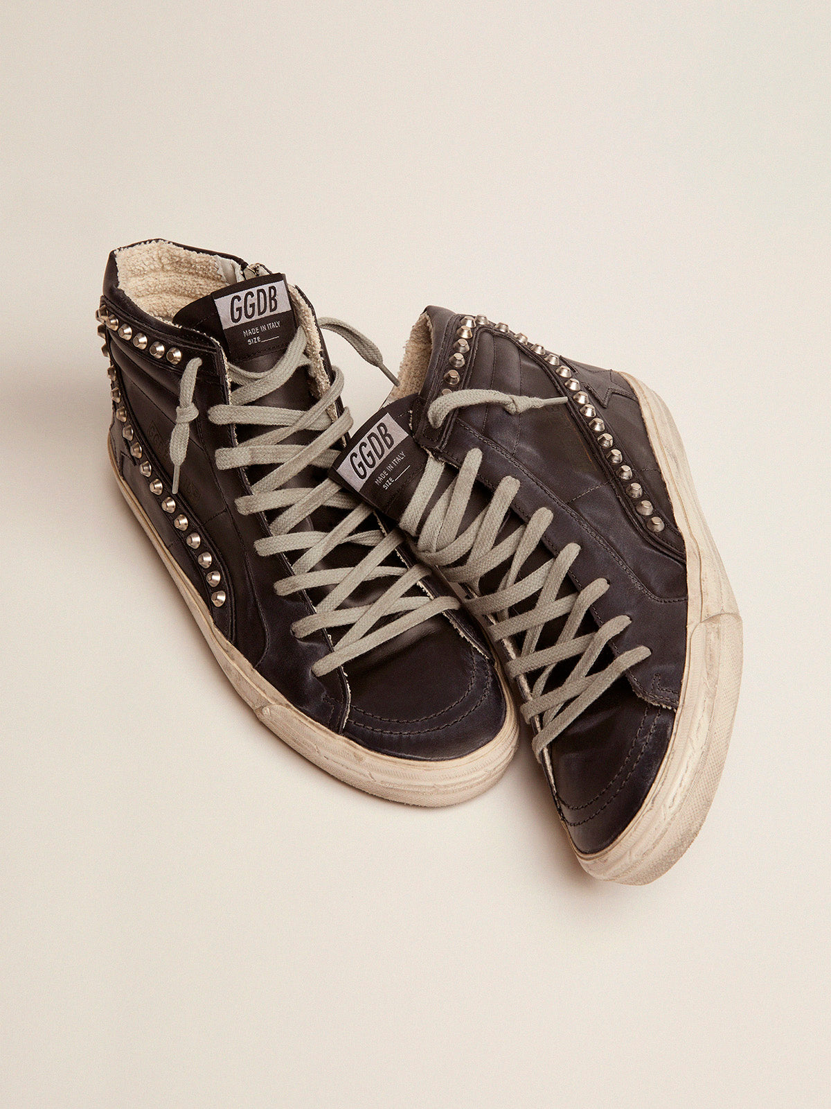 Men's Slide black with studs| Golden Goose