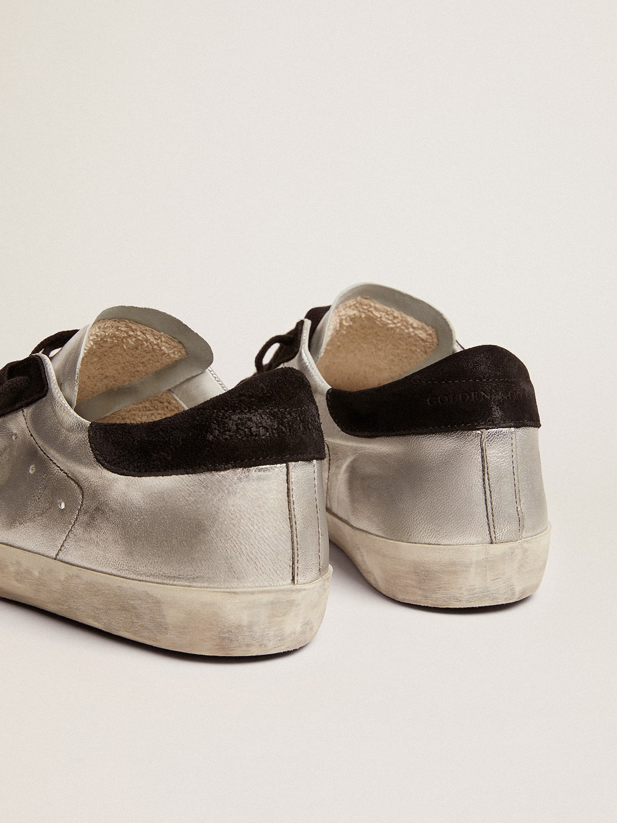 Men's Super-Star in silver leather| Golden Goose