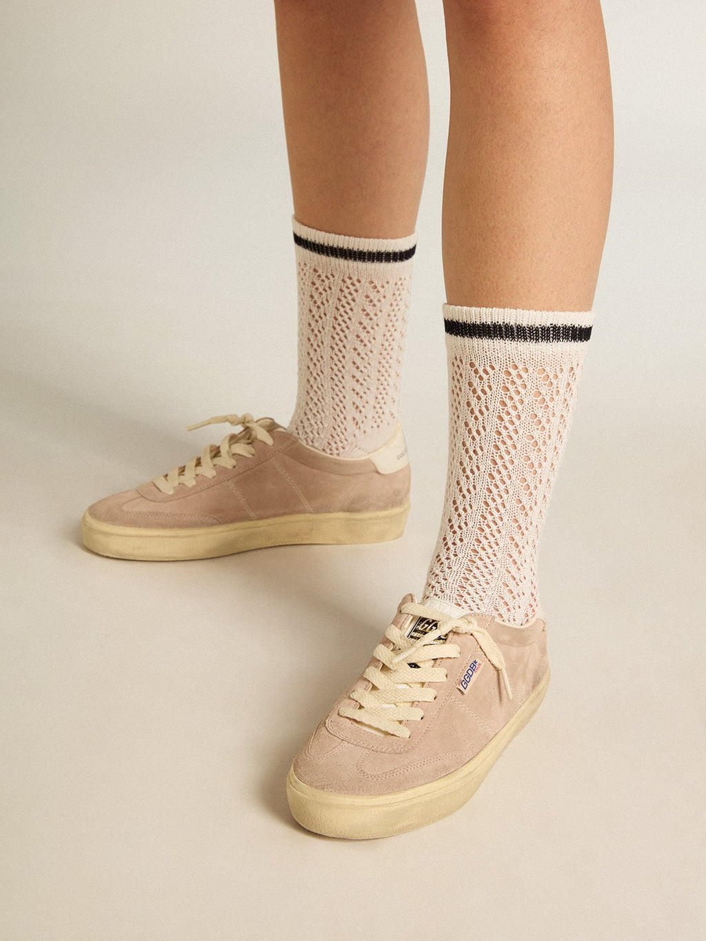 Soul Star in pink suede with milk-white leather heel tab| Golden Goose