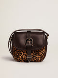 Small Rodeo Bag in black leather and leopard-print pony skin| Golden Goose