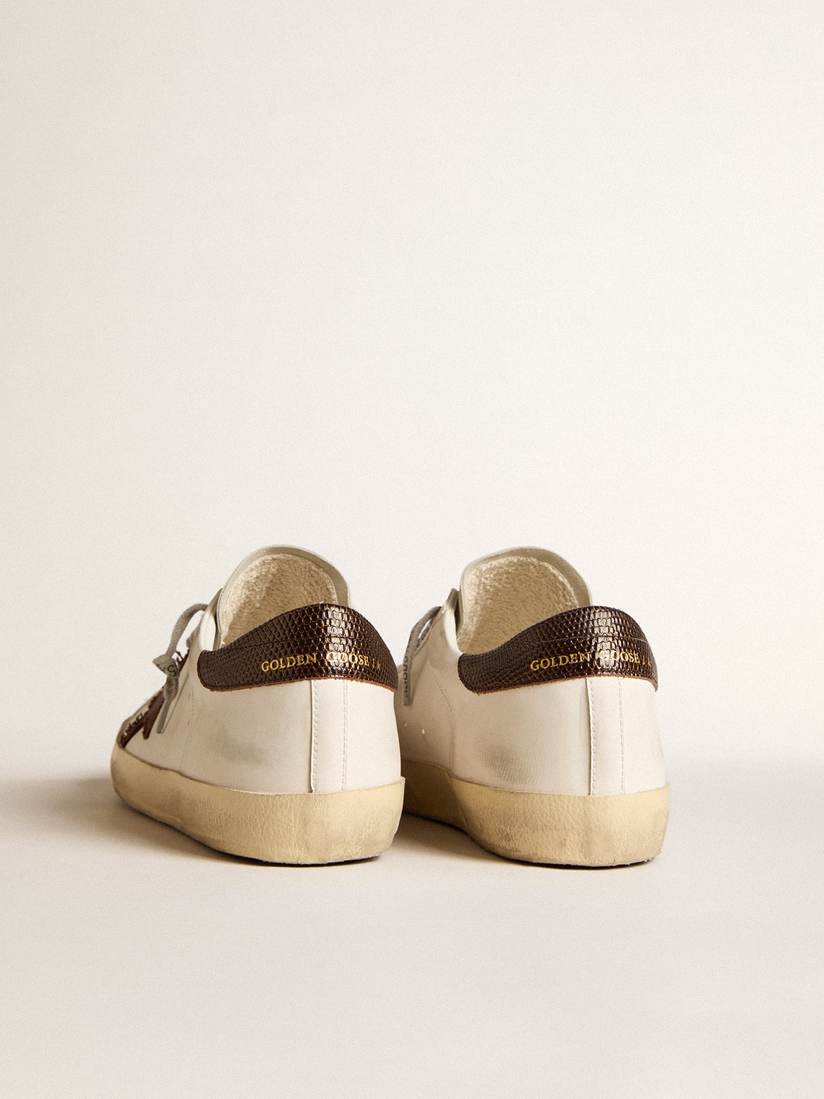Men's Bio-based Super-Star with canvas star and dark brown leather heel tab| Golden Goose