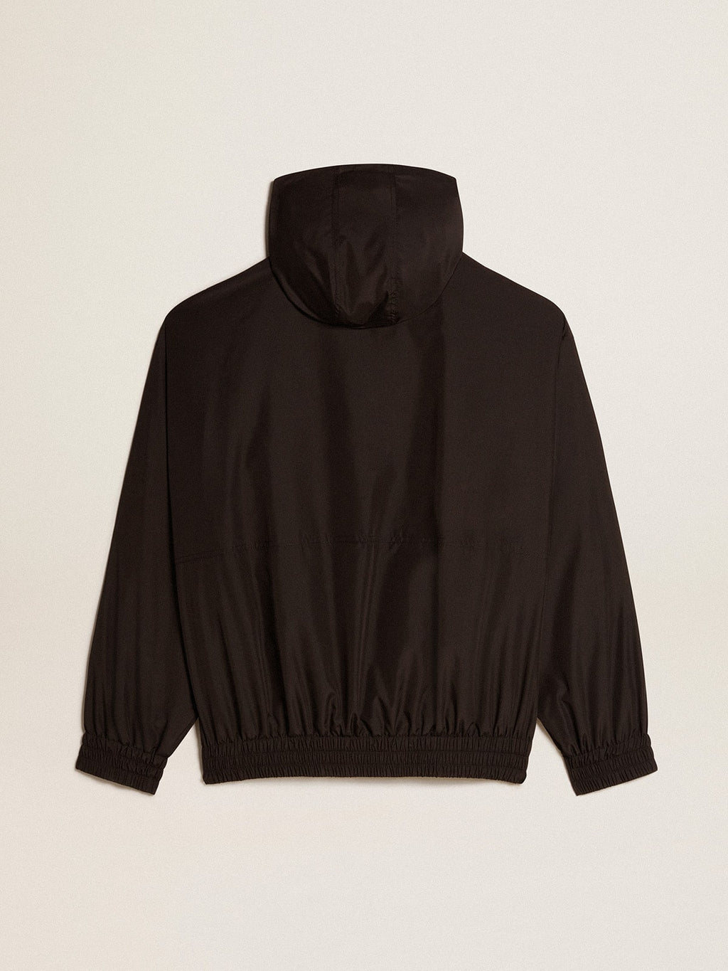 Black windbreaker with hood| Golden Goose