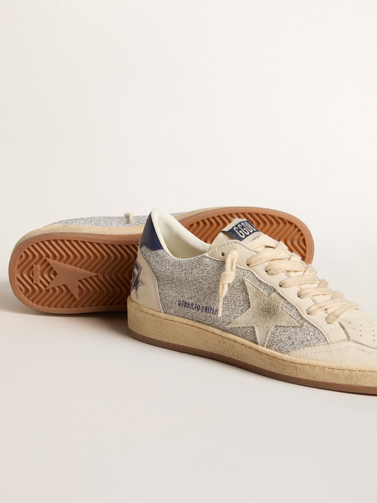 Women's Ball Star LTD in Swarovski crystals and leather with white suede star| Golden Goose