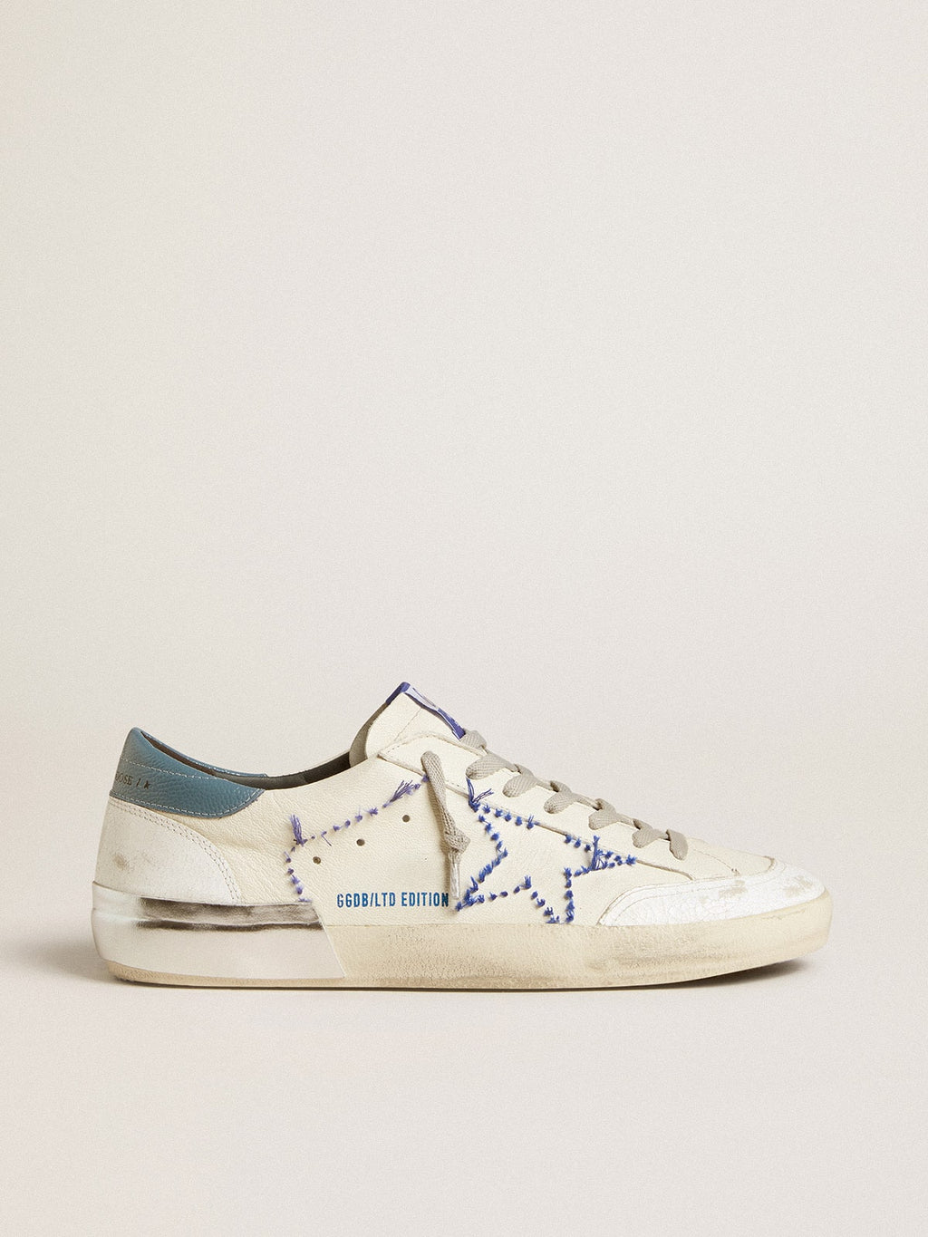 Men's Super-Star LTD in nappa with embroidered star and leather heel tab| Golden Goose