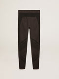 Women's black leggings with mixed stitching| Golden Goose