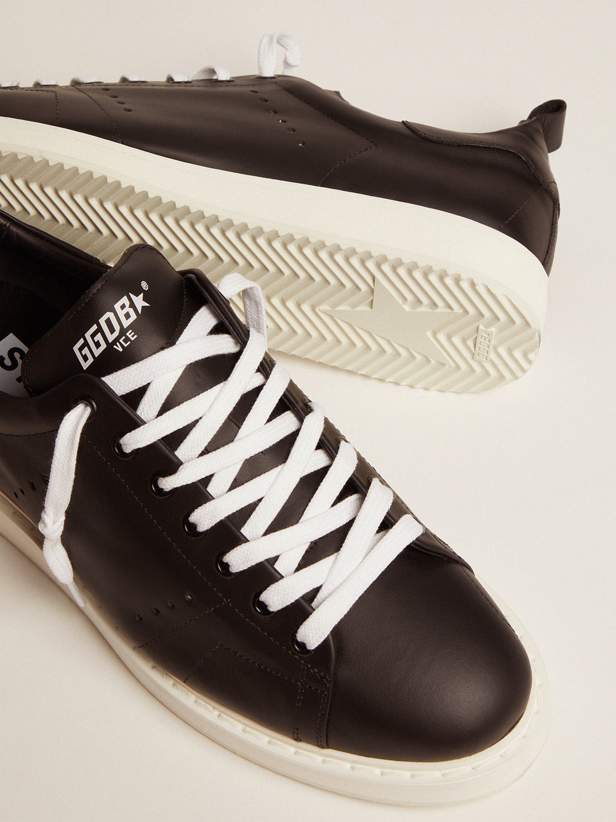 Men's Starter in leather with star printed on the heel tab| Golden Goose
