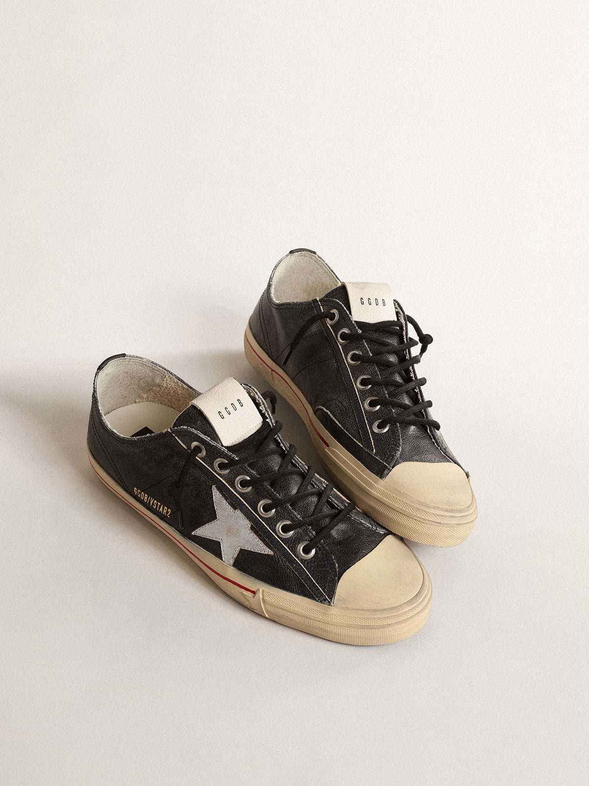 V-Star LTD in blue leather with silver metallic leather star| Golden Goose