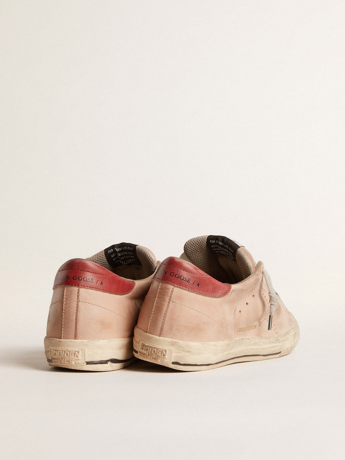 Super-Star LTD in pink nubuck with perforated star and leather heel tab| Golden Goose