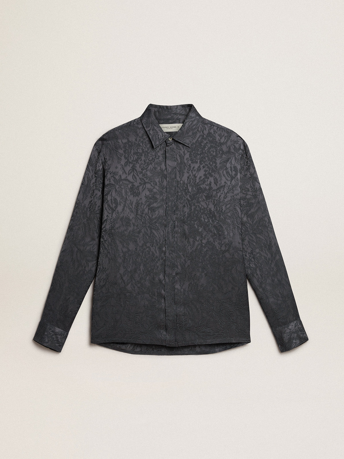 Jacquard shirt with all-over toile de jouy pattern| Golden Goose