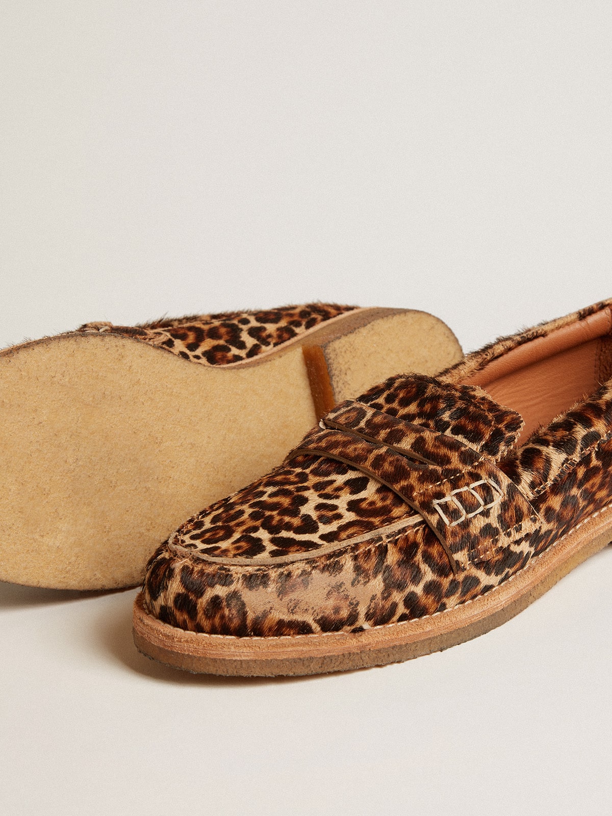 Women's Jerry loafer in leopard-print pony skin| Golden Goose
