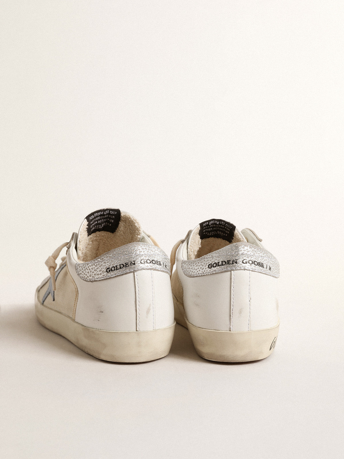 Super-Star LTD with light blue star and silver leather heel tab| Golden Goose