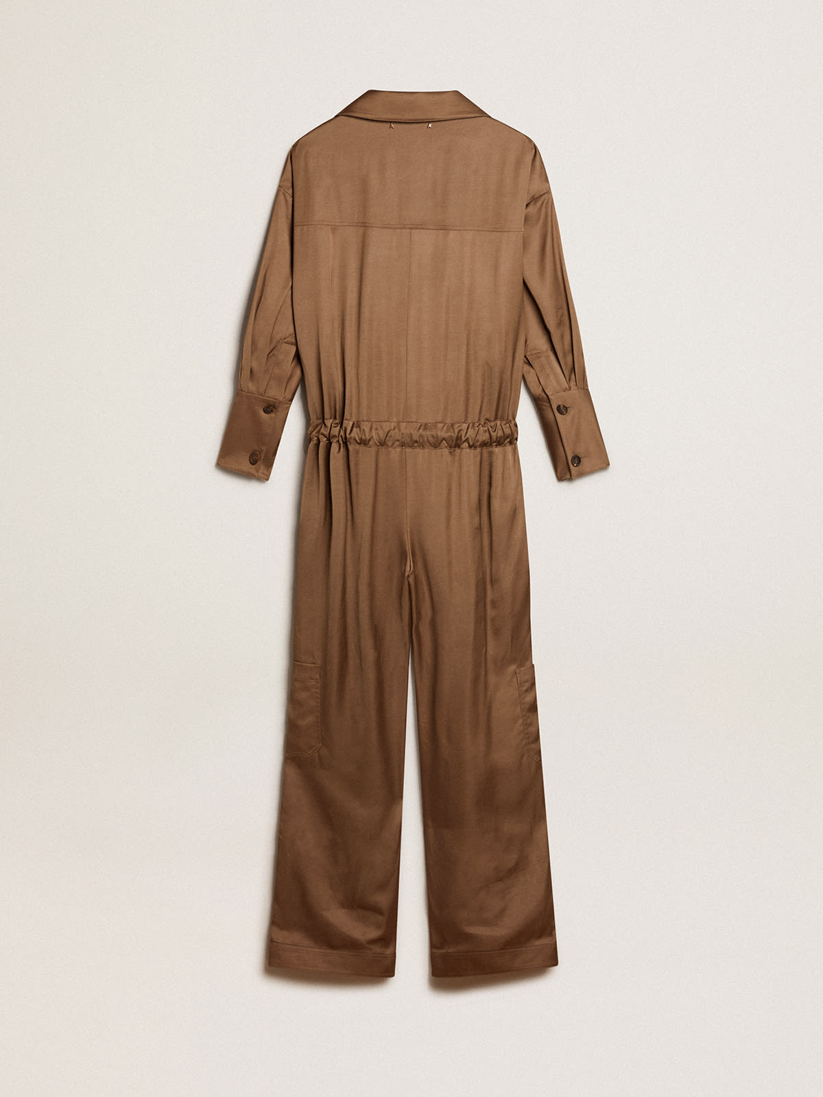 Mocha-beige viscose jumpsuit| Golden Goose
