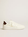 Purestar with white star and burgundy lizard-print heel tab| Golden Goose
