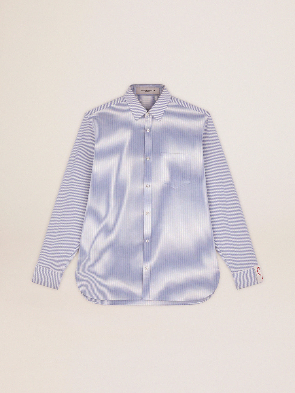 Men's shirt with narrow stripes| Golden Goose