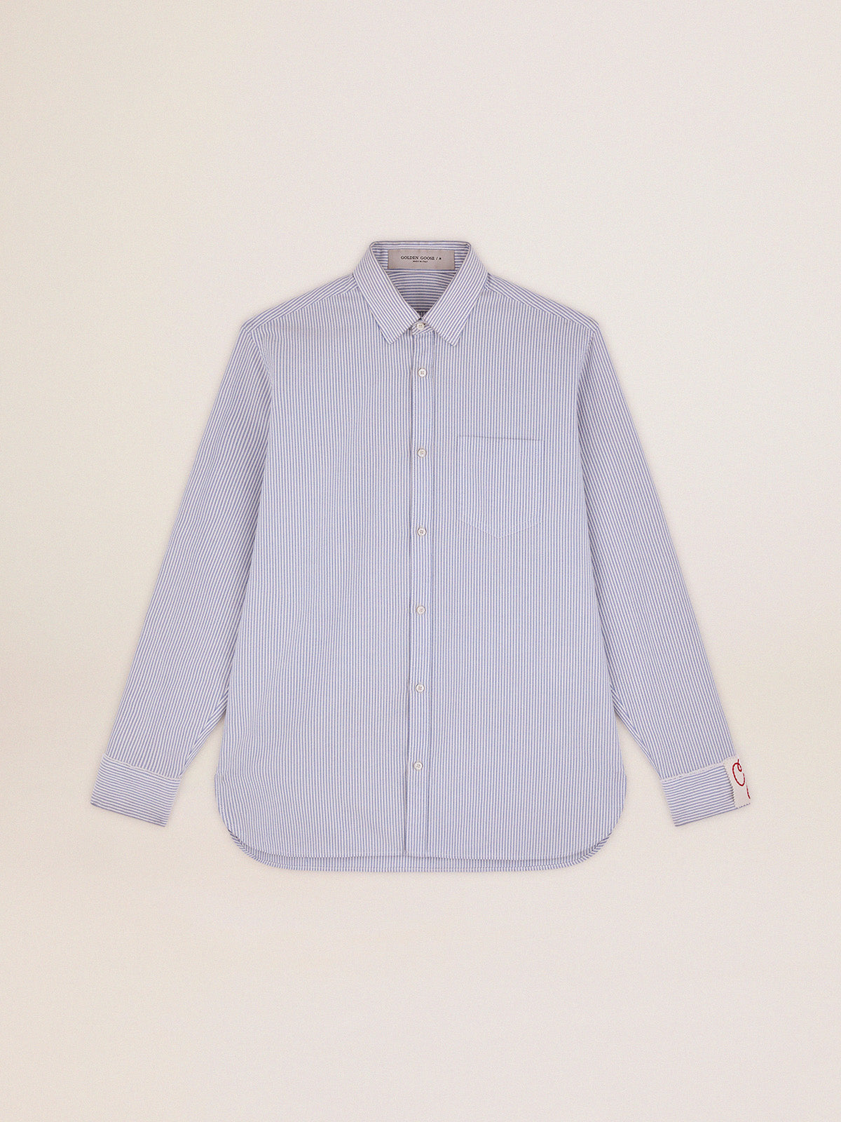 Men's shirt with narrow stripes| Golden Goose