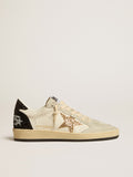Ball Star LTD in nappa leather and suede with glitter star and black heel tab| Golden Goose