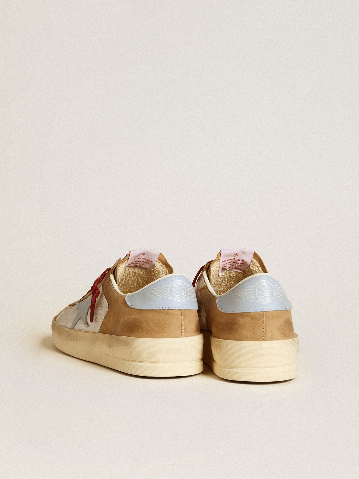 Men's silver Stardan LTD with light blue leather star and nubuck inserts| Golden Goose