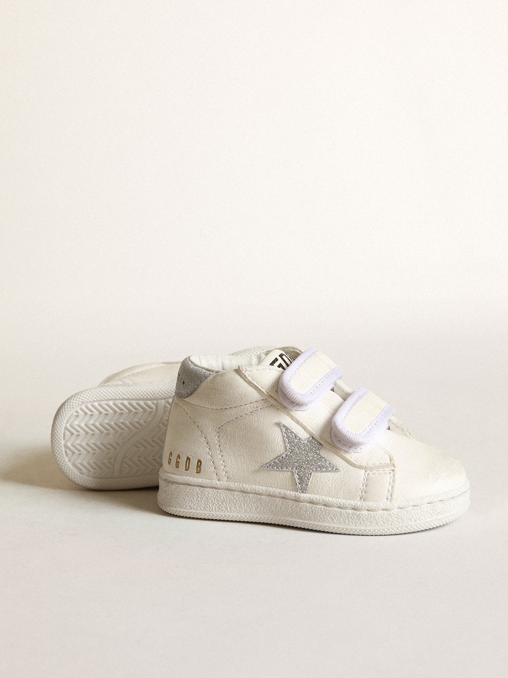 June in nappa leather with silver glitter star and heel tab| Golden Goose
