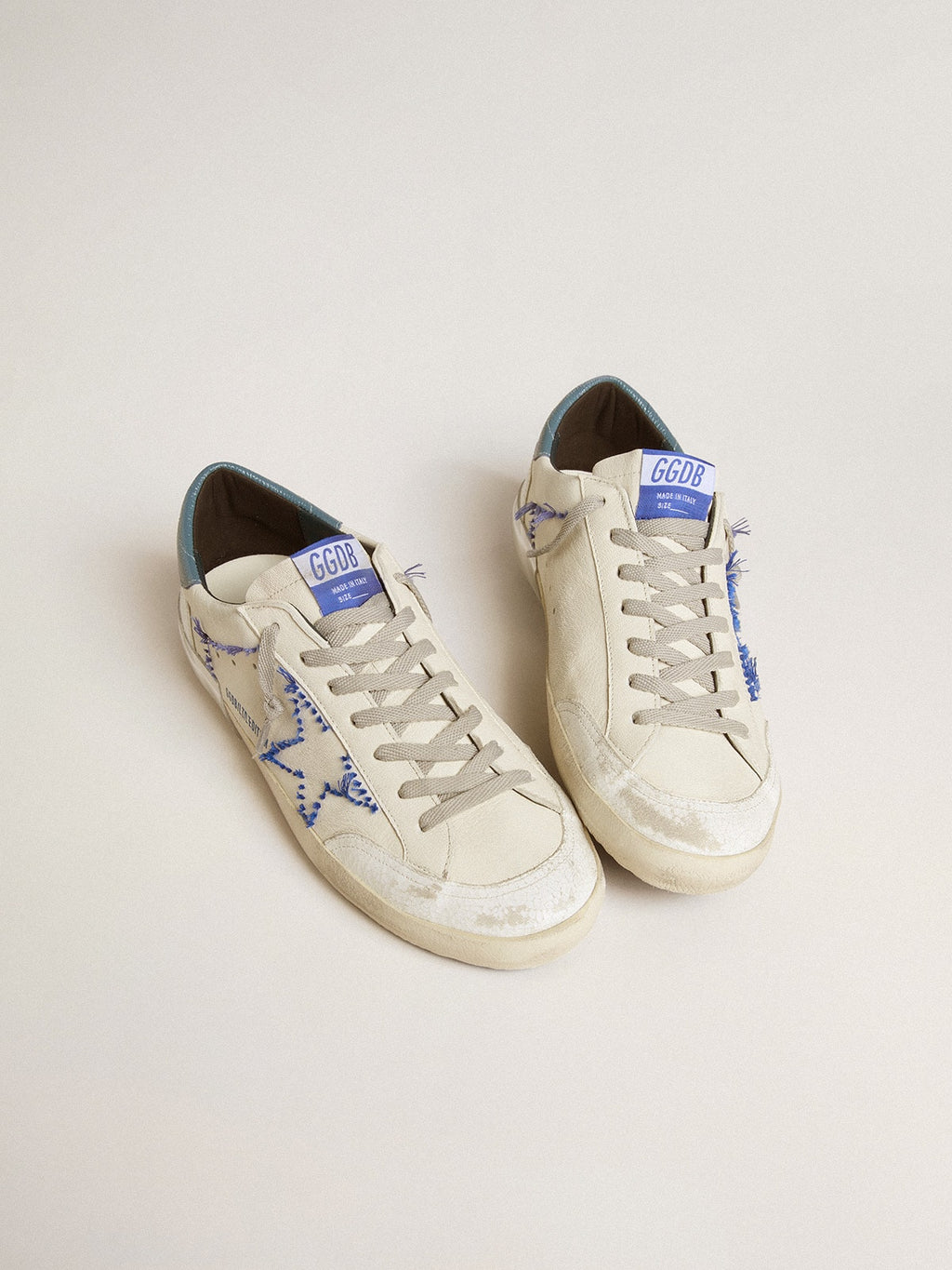 Men's Super-Star LTD in nappa with embroidered star and leather heel tab| Golden Goose
