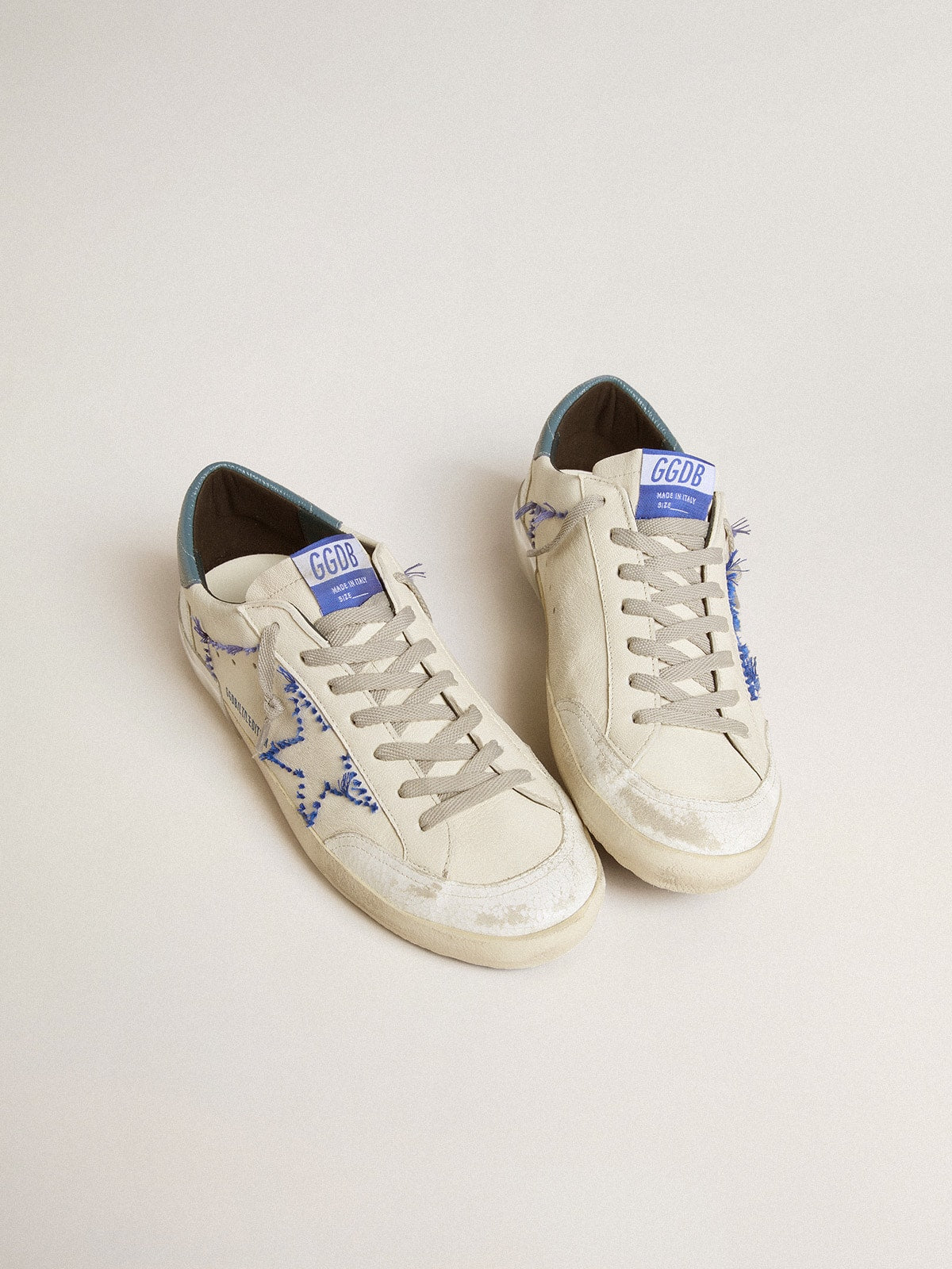 Men's Super-Star LTD in nappa with embroidered star and leather heel tab| Golden Goose
