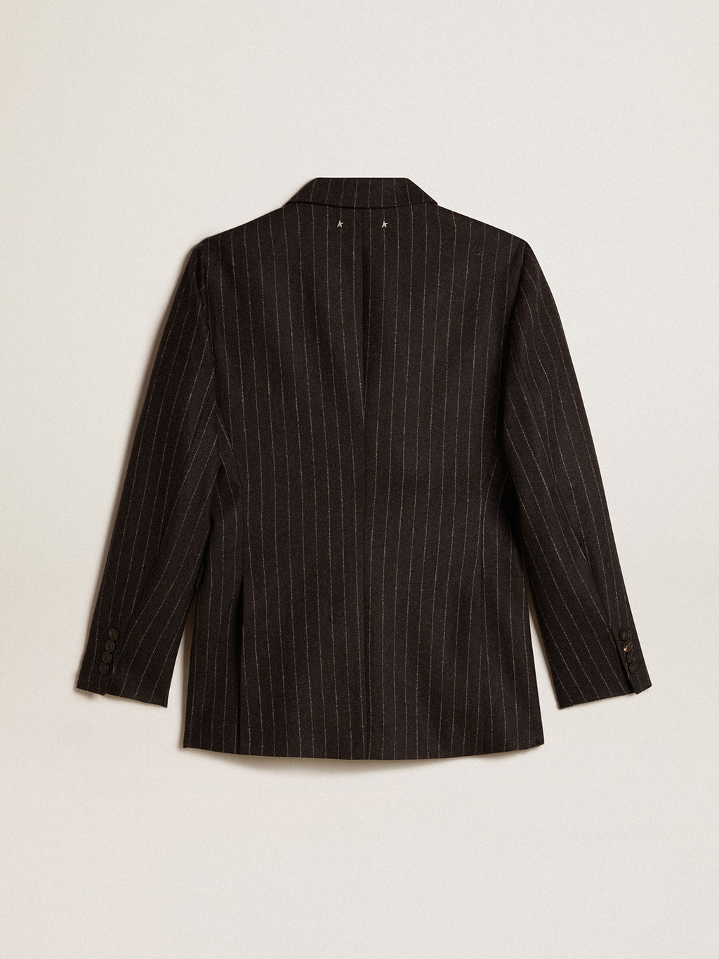 Women's double-breasted blazer in gray melange wool| Golden Goose