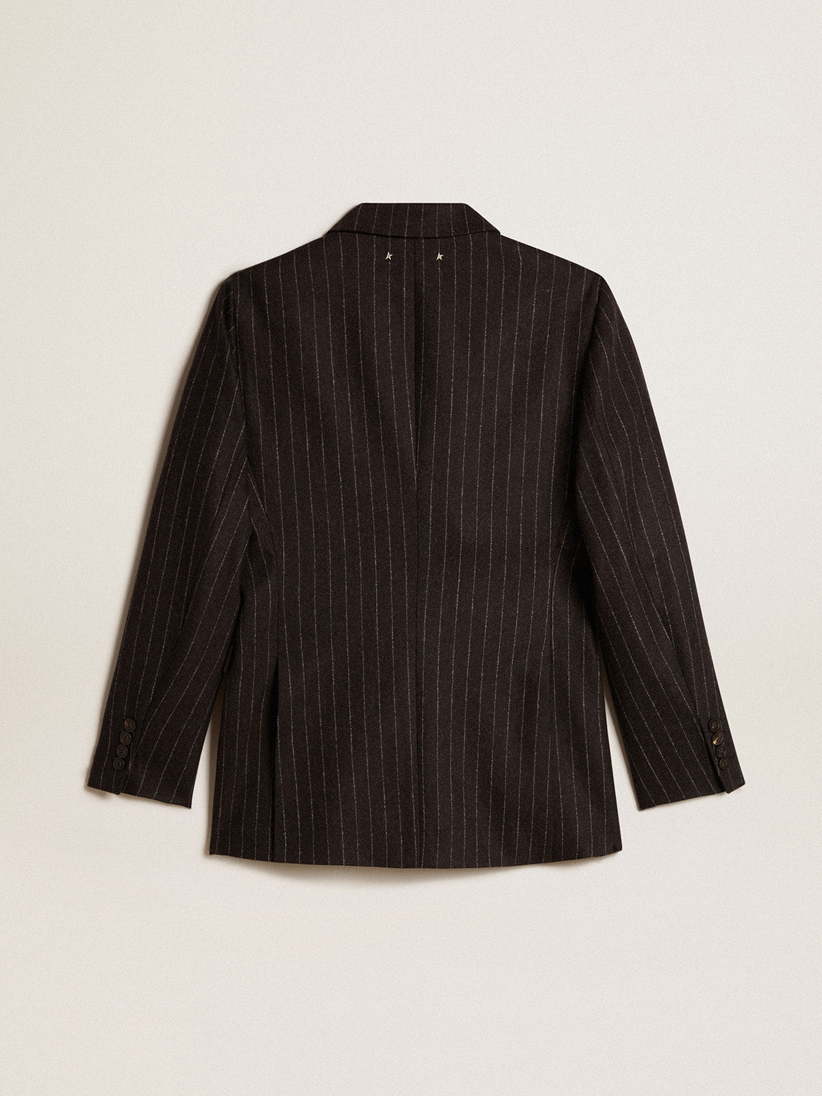 Women's double-breasted blazer in gray melange wool| Golden Goose