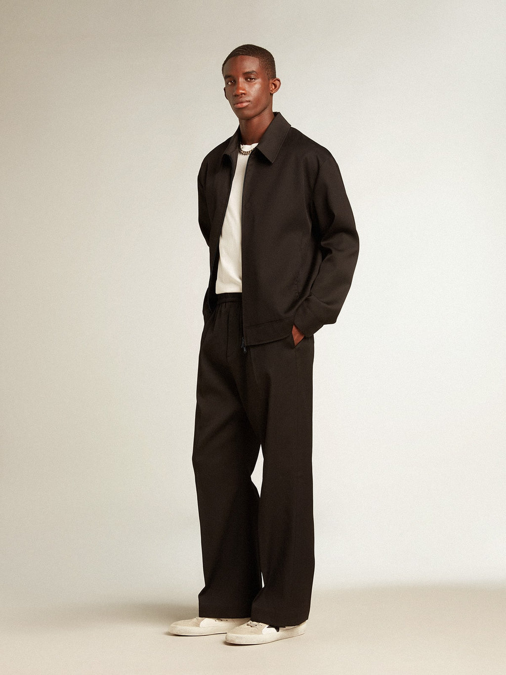 Men's joggers in black wool| Golden Goose