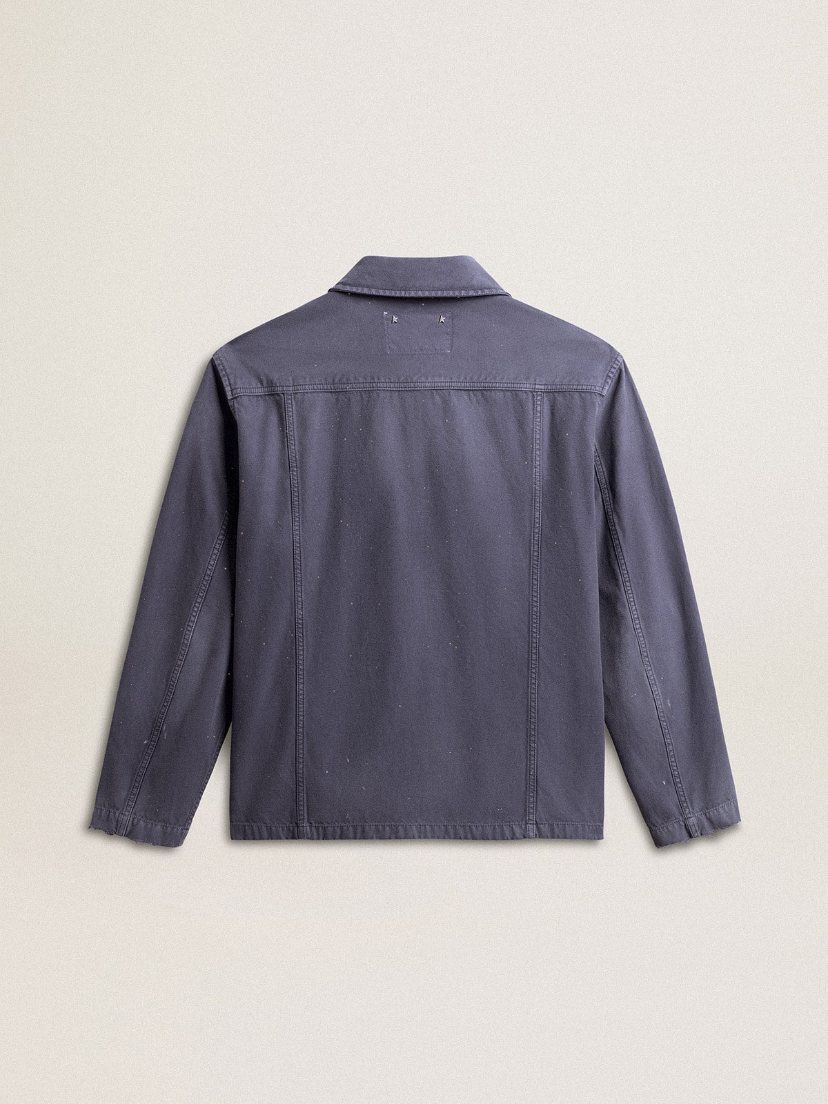 Men's blue jacket in denim cotton with distressed treatment| Golden Goose