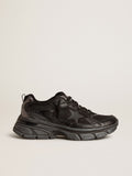 Women's Lightstar with black leather and mesh upper and black star| Golden Goose