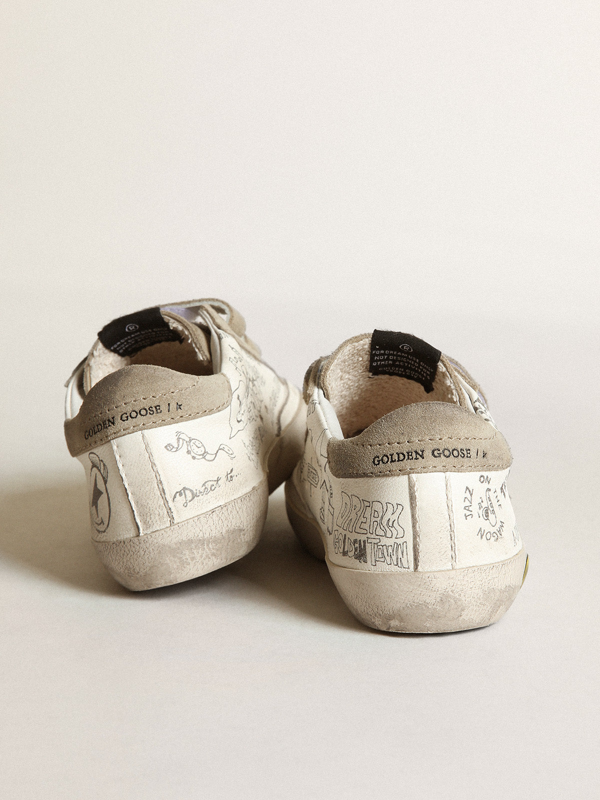 Young Old School in white nappa with dove gray inserts| Golden Goose