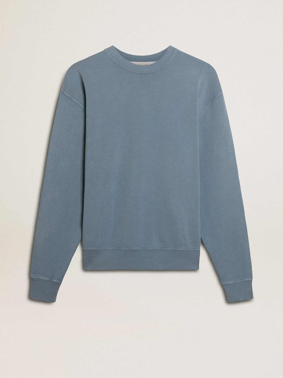 Baby blue sweatshirt with reverse logo on the back - Jersey Capsule| Golden Goose