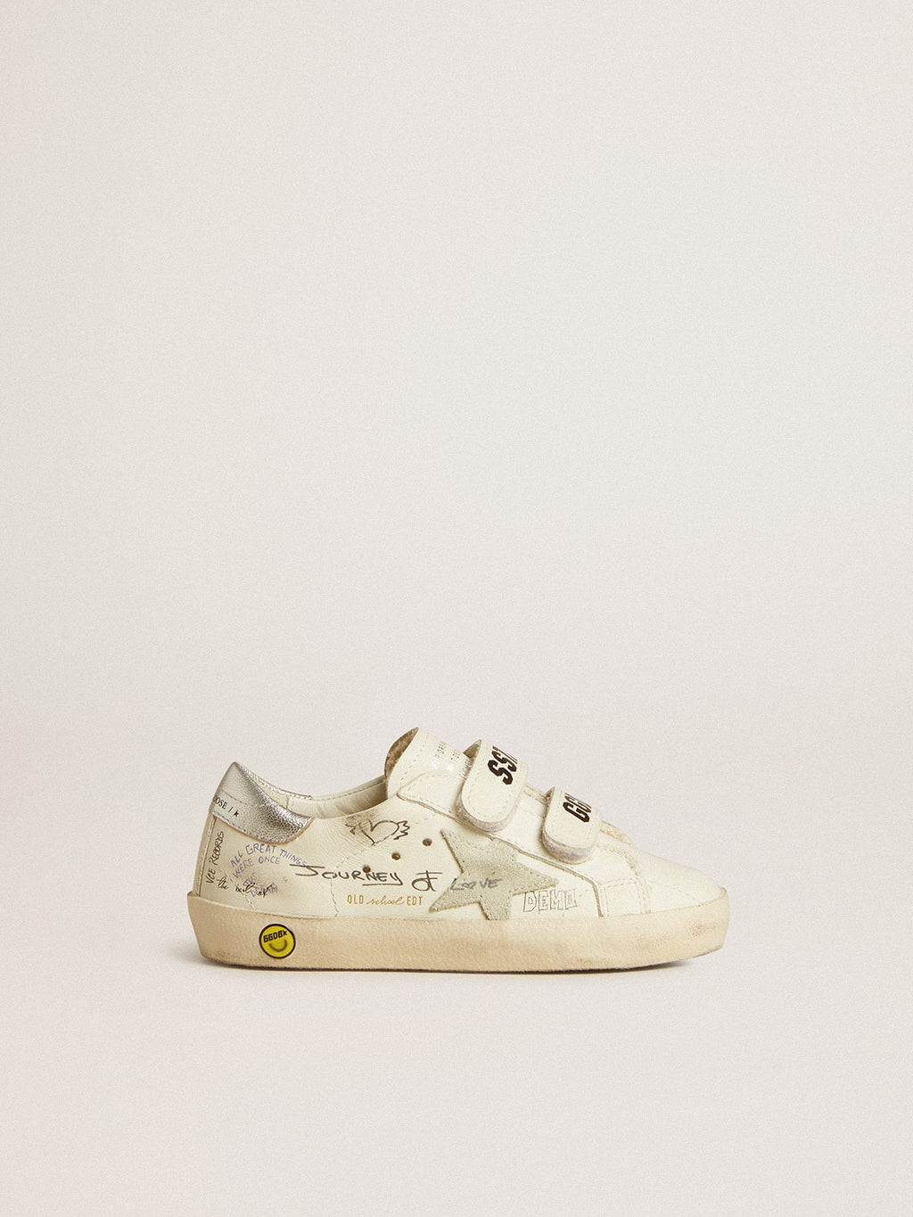 Old School Junior with suede star and metallic leather heel tab| Golden Goose