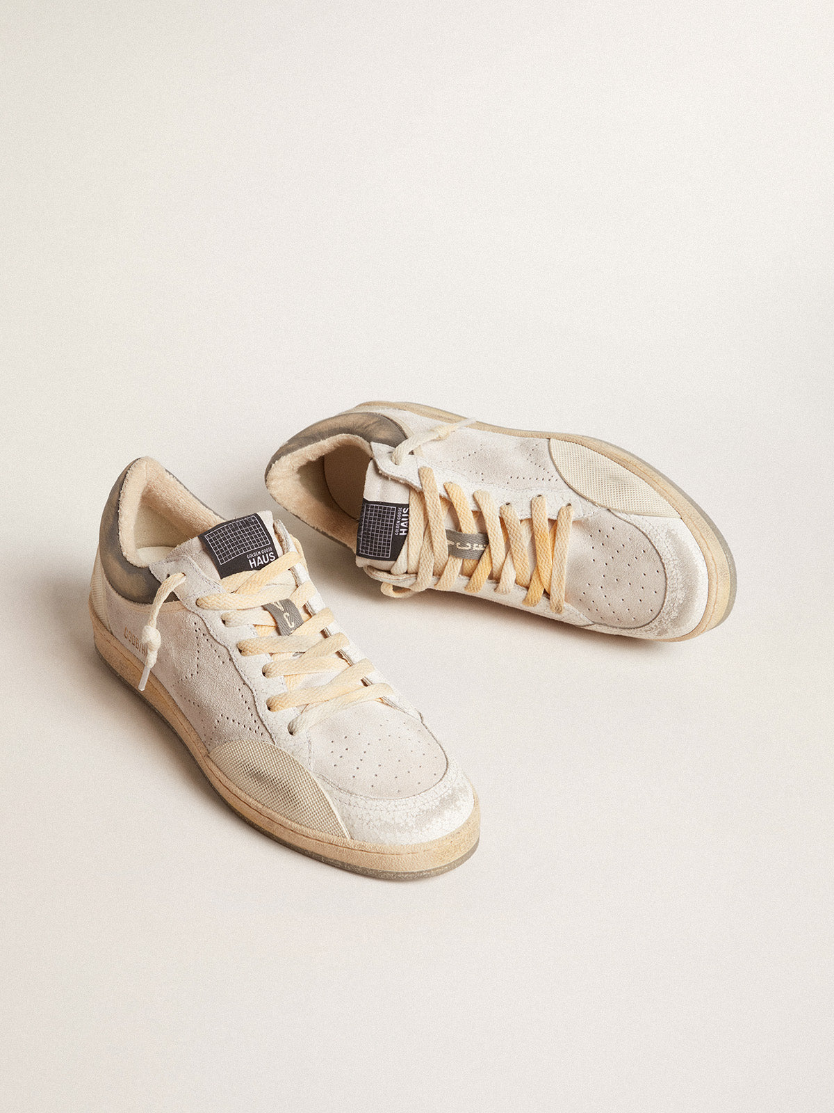 Women's Ball Star Pro in optical white leather with rubber inserts| Golden Goose