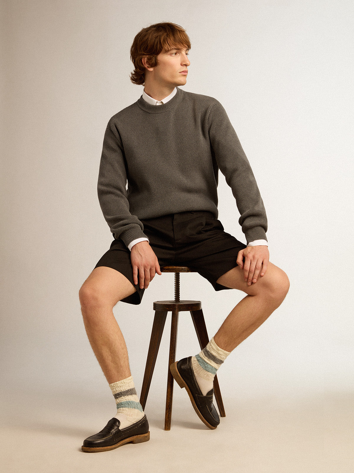 Bermuda shorts in black cotton| Golden Goose