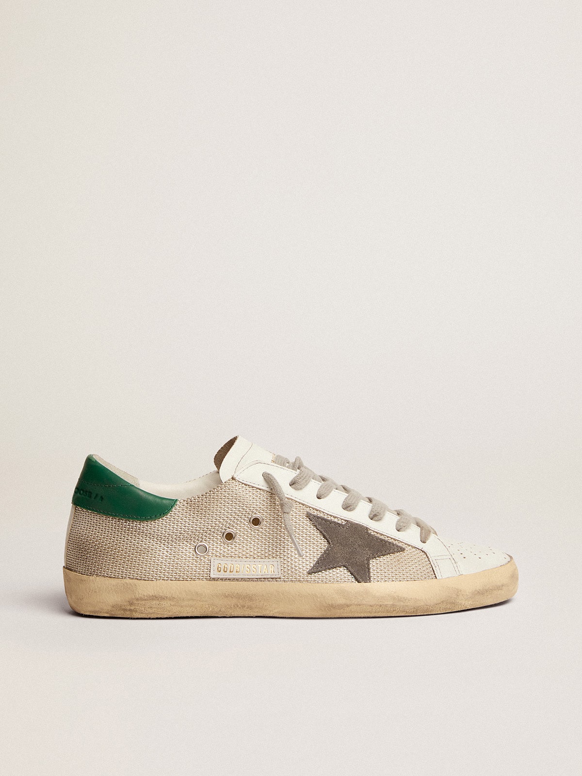 Men's Super-Star in light silver mesh with gray star| Golden Goose