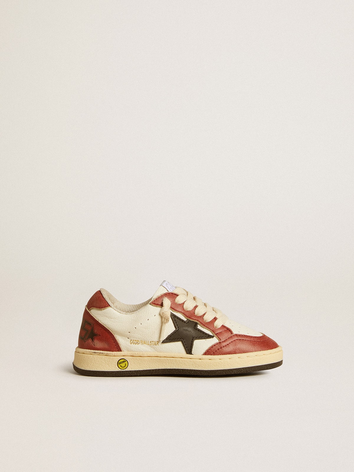 Ball Star Young in nappa with black star and red leather inserts| Golden Goose