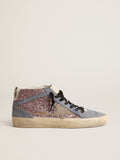 Mid Star LTD in lilac glitter with light blue suede inserts| Golden Goose