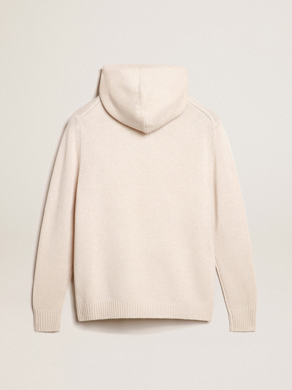 Women's white cashmere blend sweatshirt with hood| Golden Goose