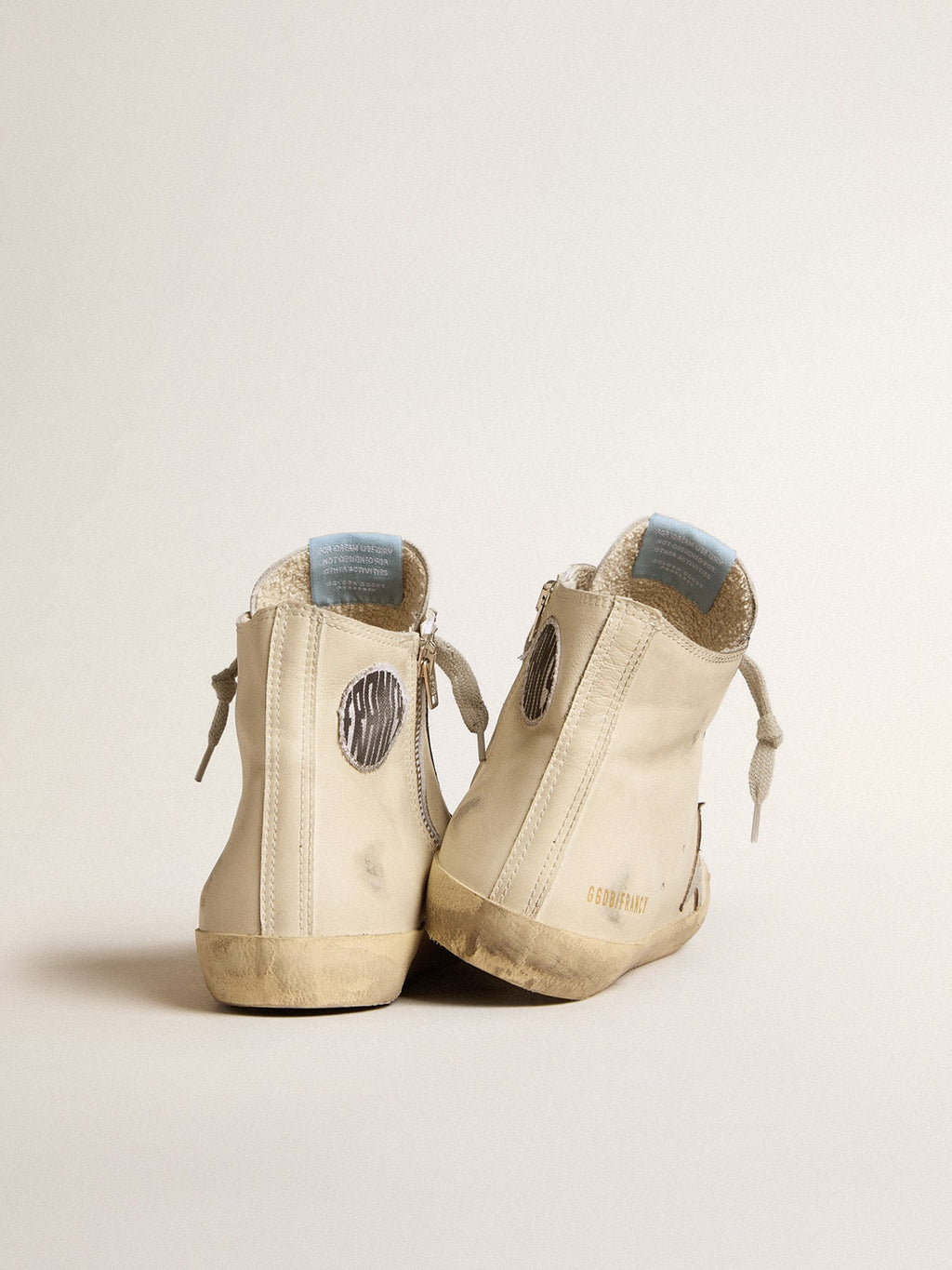 Men's Francy Penstar in white leather with silver metallic leather star| Golden Goose