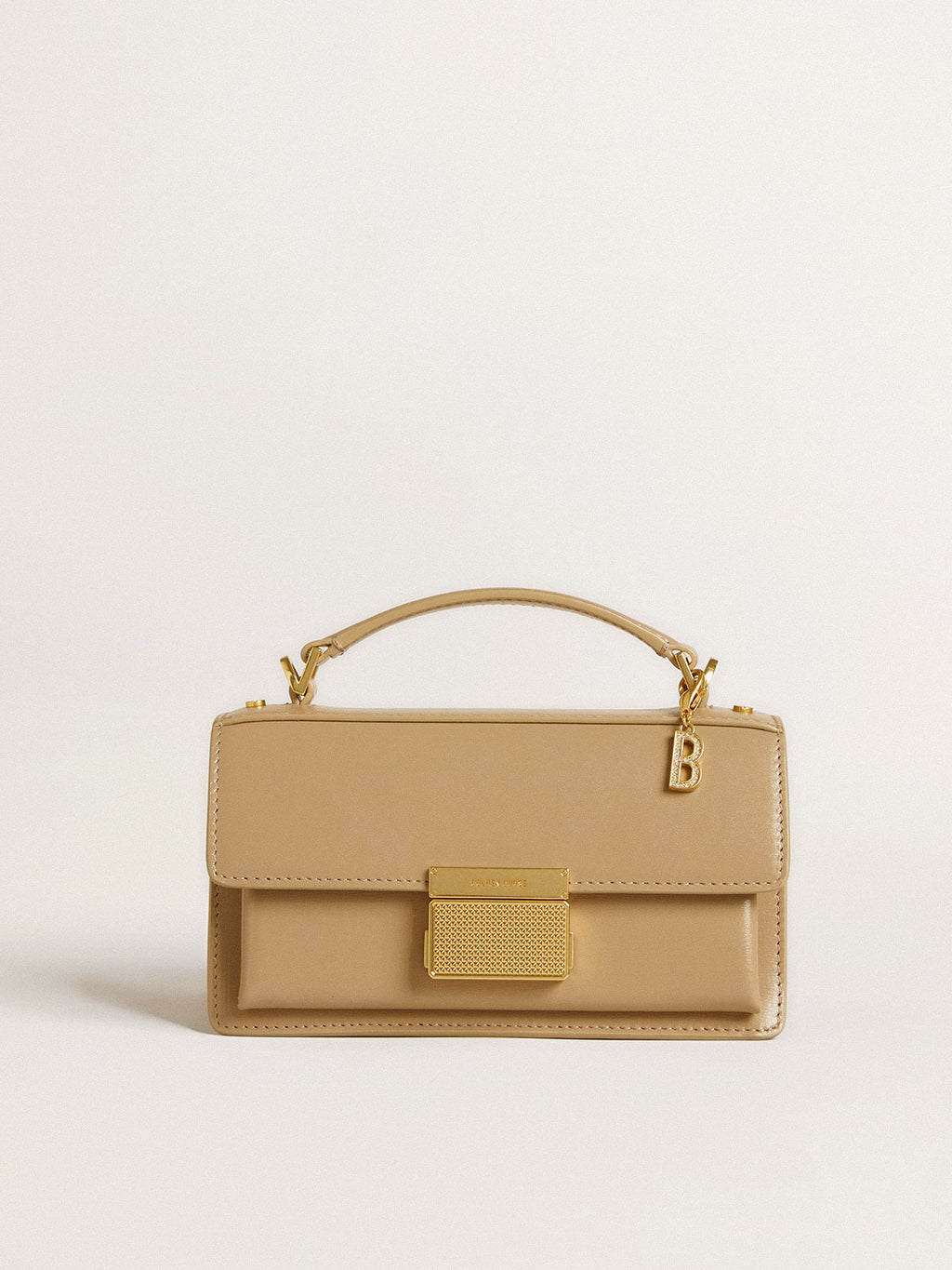 Letter B charm in gold-colored brass with crystals| Golden Goose