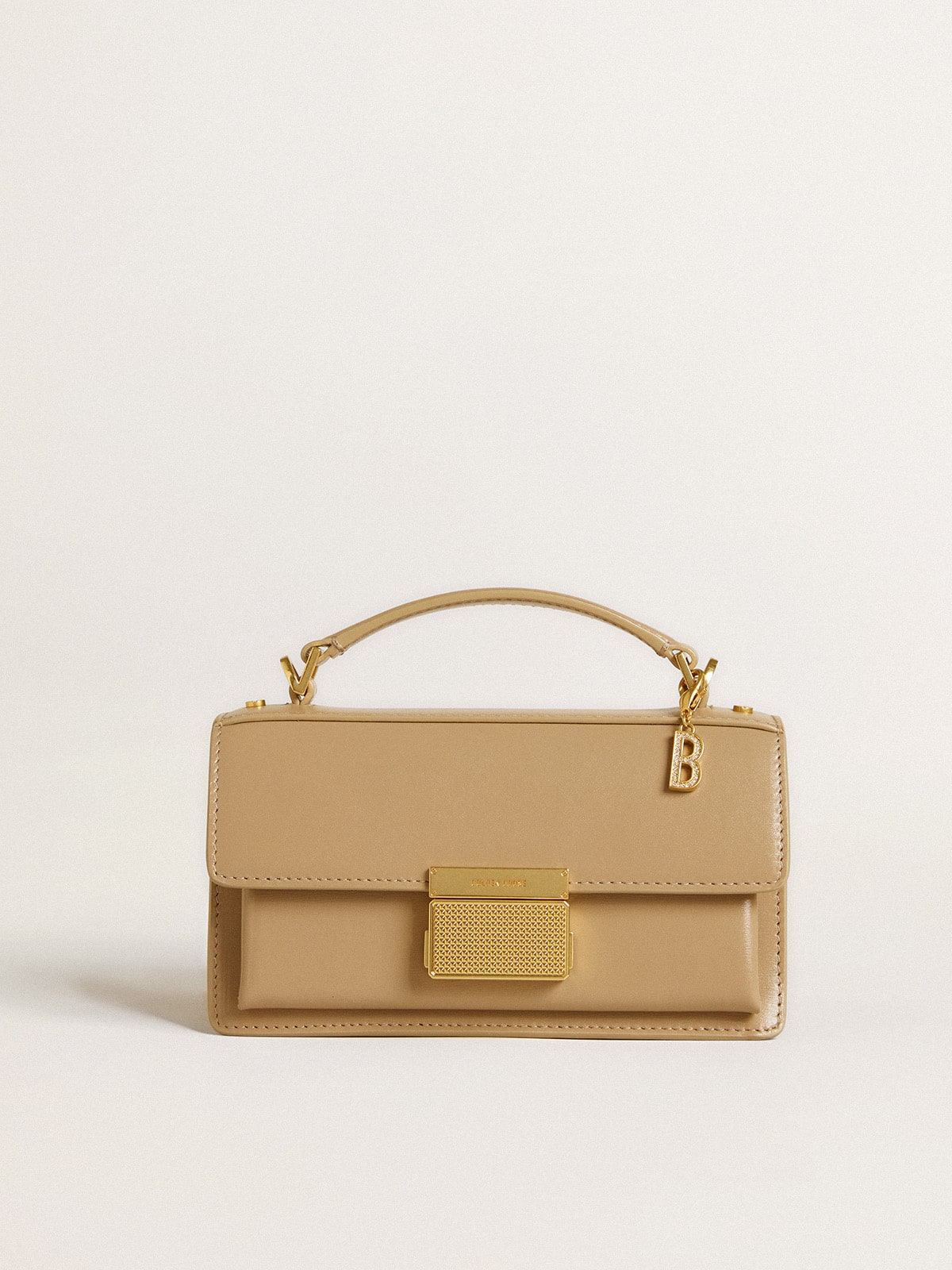 Letter B charm in gold-colored brass with crystals| Golden Goose