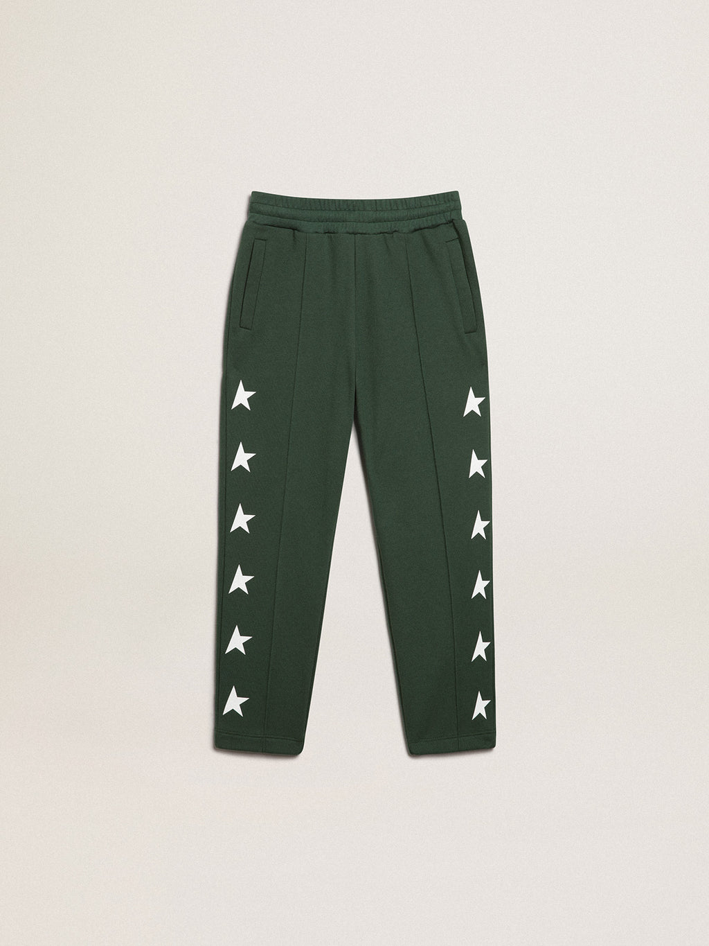 Bright green joggers with contrasting stars| Golden Goose