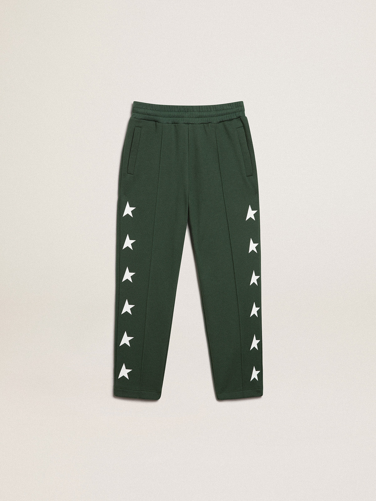Bright green joggers with contrasting stars| Golden Goose