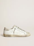 Men's Super-Star with perforated star and ice-gray heel tab| Golden Goose