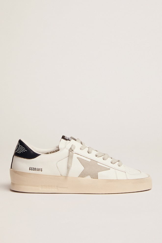 Women's Stardan with ice-gray suede star and blue heel tab| Golden Goose